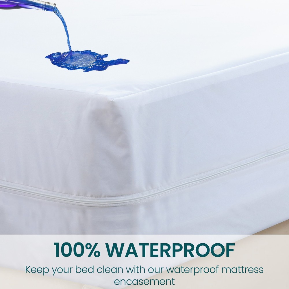 Mattress Encasement Waterproof Protector Zippered Deep Pocket Bed Bug Protector