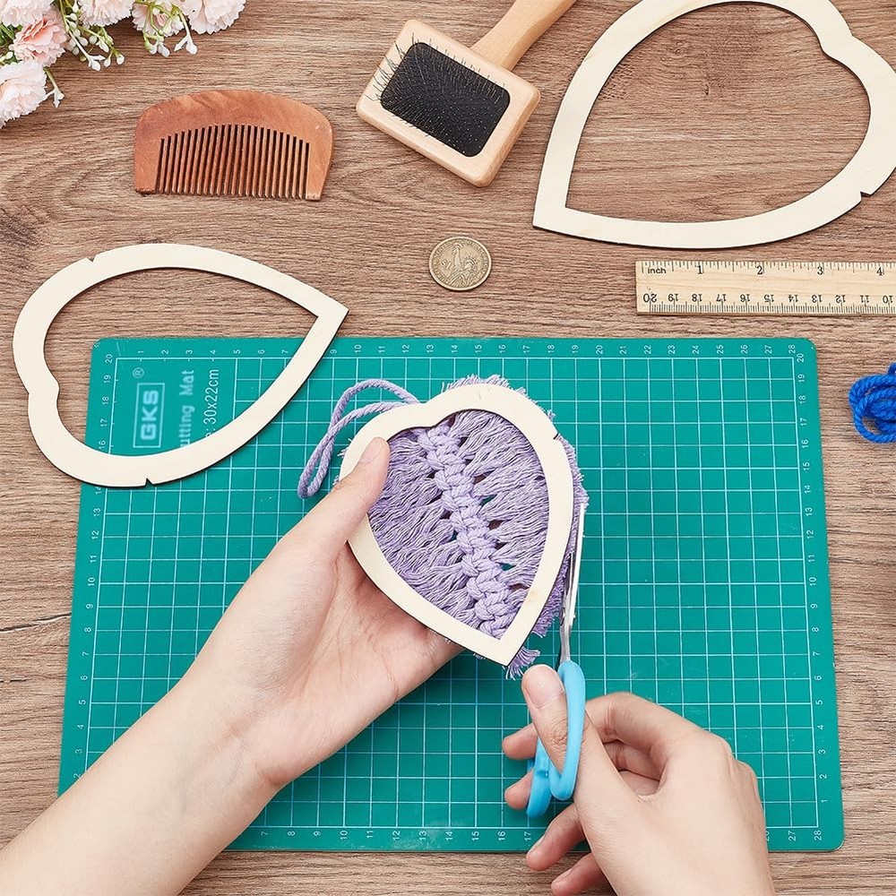 4Pcs Macrame Supplies Set Wooden Macrame Leaf Template Macrame Cutting Moulds...