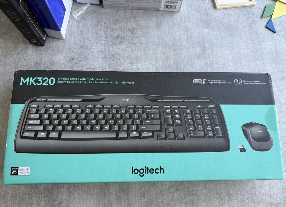 Logitech MK320 Wireless Keyboard & Mouse Combo, Plug & Play, English, Black