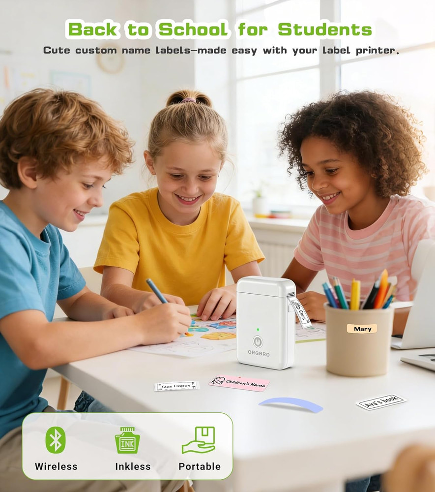 Label Maker Machine with Tape, X1 Portable Bluetooth Mini Label Printer, Support