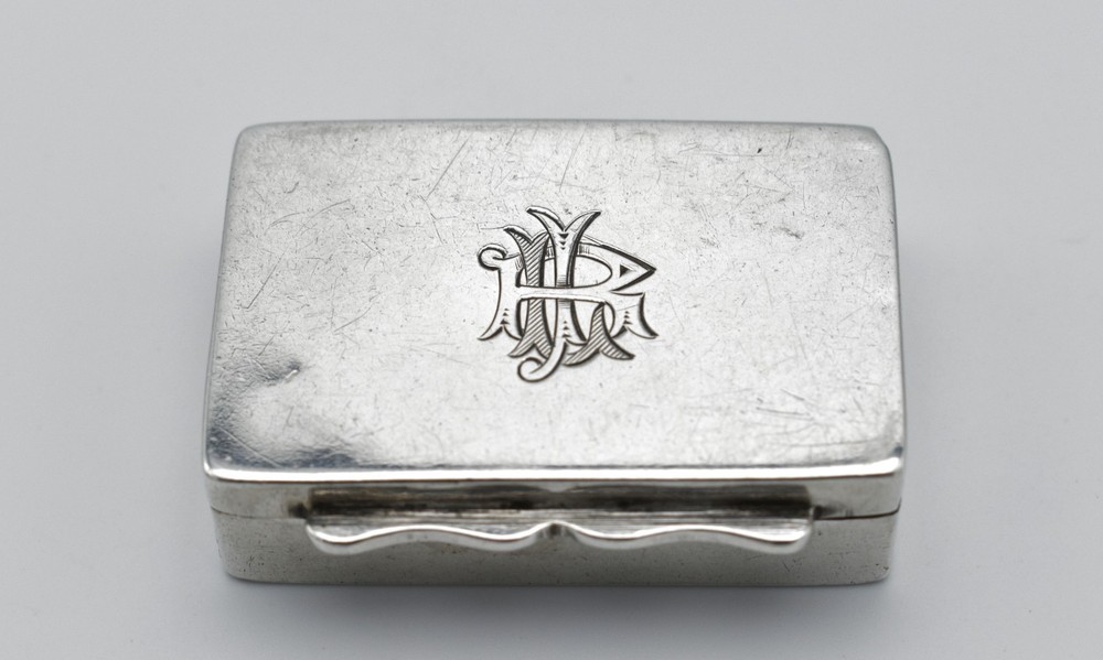Antique Solid Silver Snuff Box Pill Pot 1920 Robert Chandler