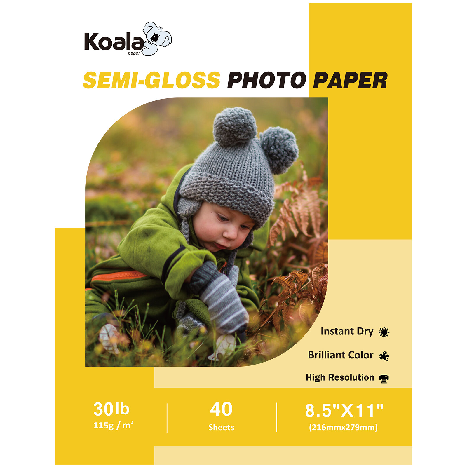 Lot 40-500 Koala 30lb Inkjet Photo Paper 8.5X11 Glossy, Semi-Gloss, Pearl Glossy