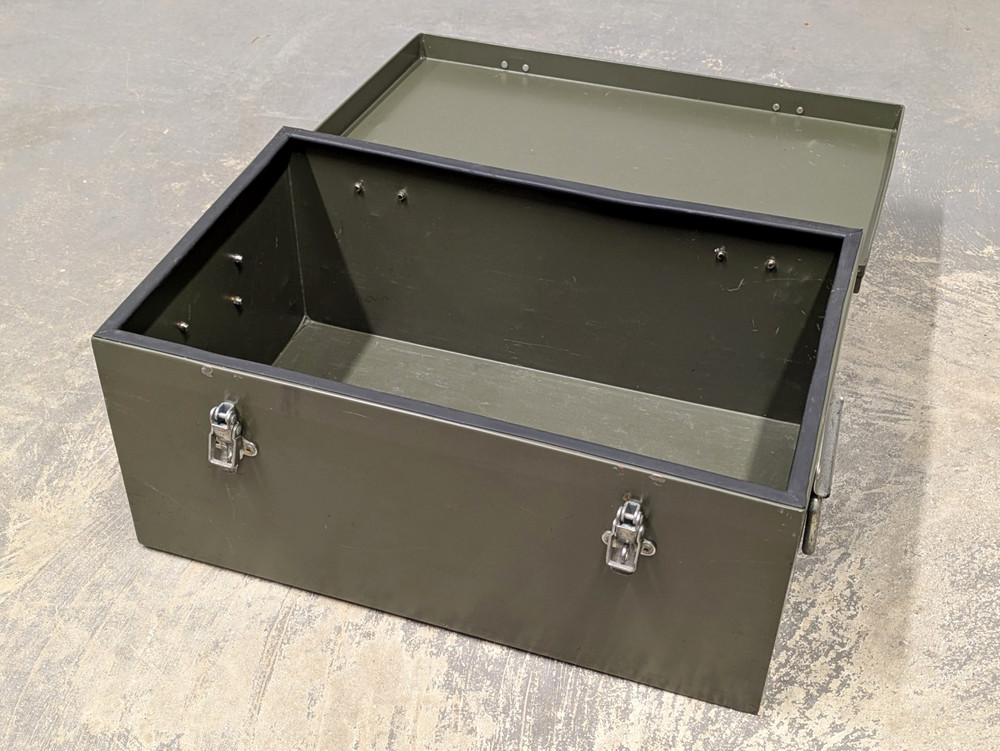 British Army Small Lockable Field Chest Document Transport Storage Case Tool Box
