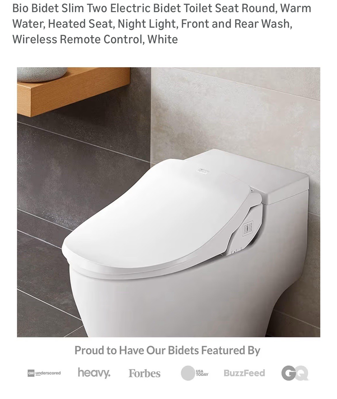 Bio Bidet Slim 2 Electric Toilet Seat in White - New - Round