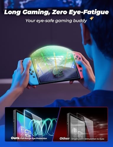 Nintendo Switch OLED Screen Protector 7" - Blue Light Filter, HD Clear, 9H Tempe