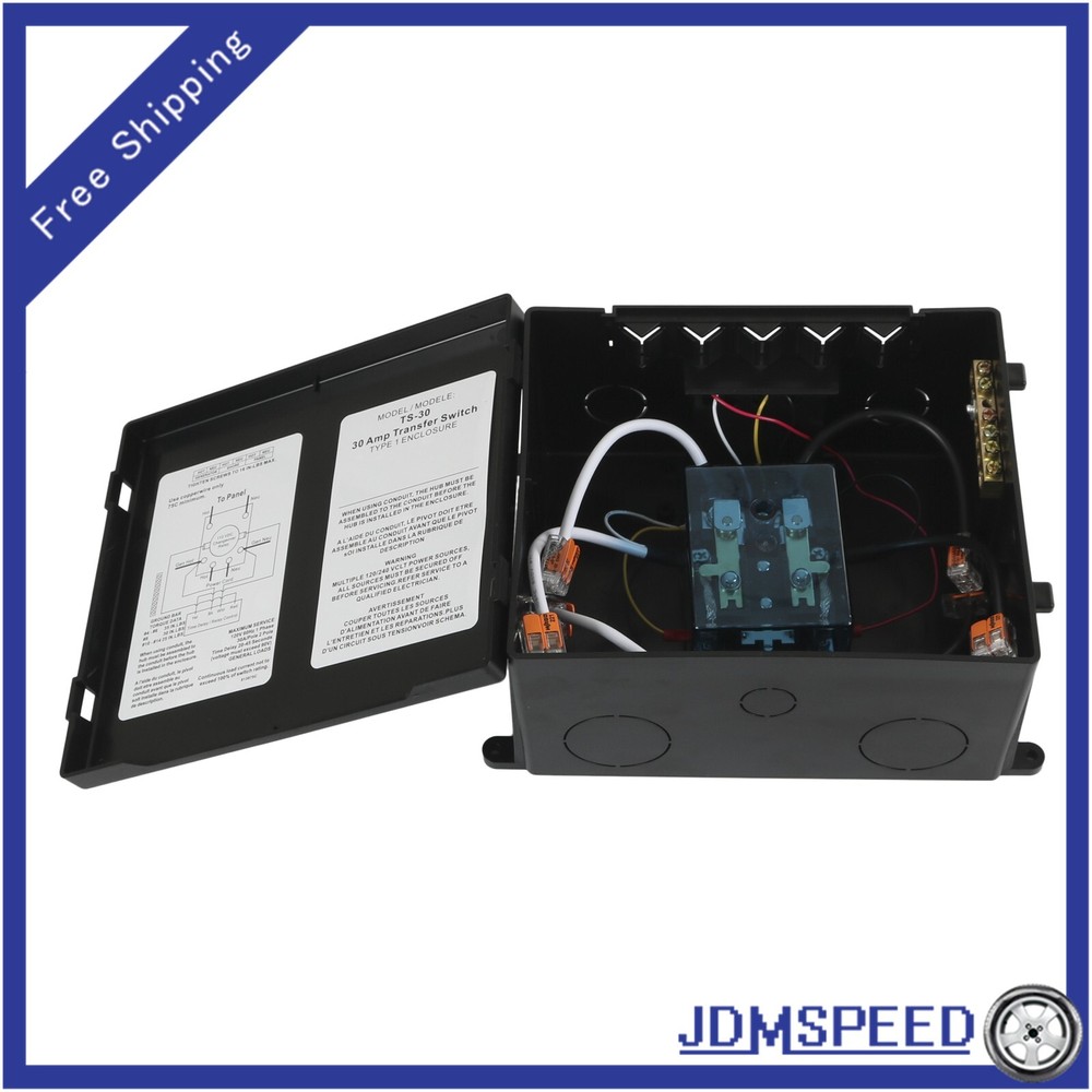 JDMSPEED TS-30 30 Amp Automatic Transfer Switch , Black