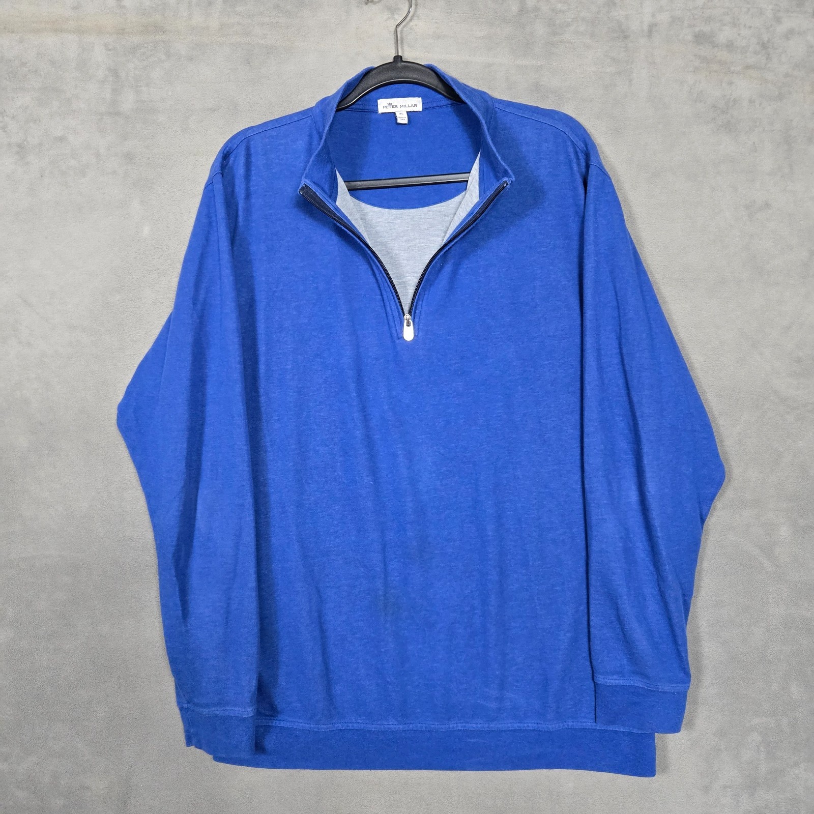 Peter Millar Golf Sweatshirt Mens XL Blue Crown Comfort Interlock 1/4 Zip