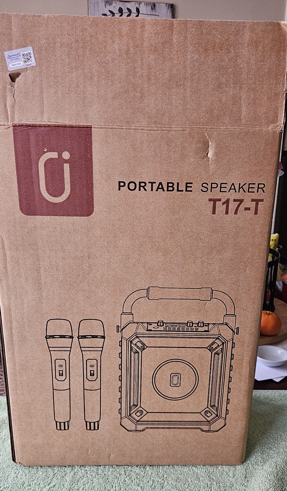 JYX T17T  Karaoke Machine Bluetooth 2 Mics Subwoofer Volume Controls Portable