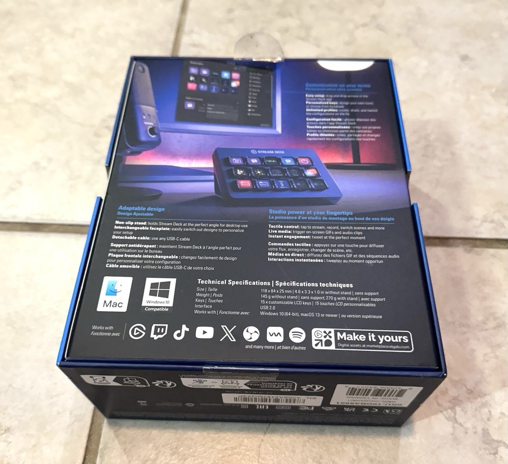 Stream Deck Mk 2 Black Empty Box With Inserts & Manual