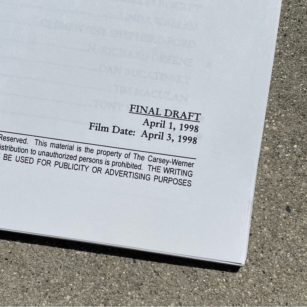 CYBILL 1998 TV Series Production Used Table Draft Script + 1st Revised Draft