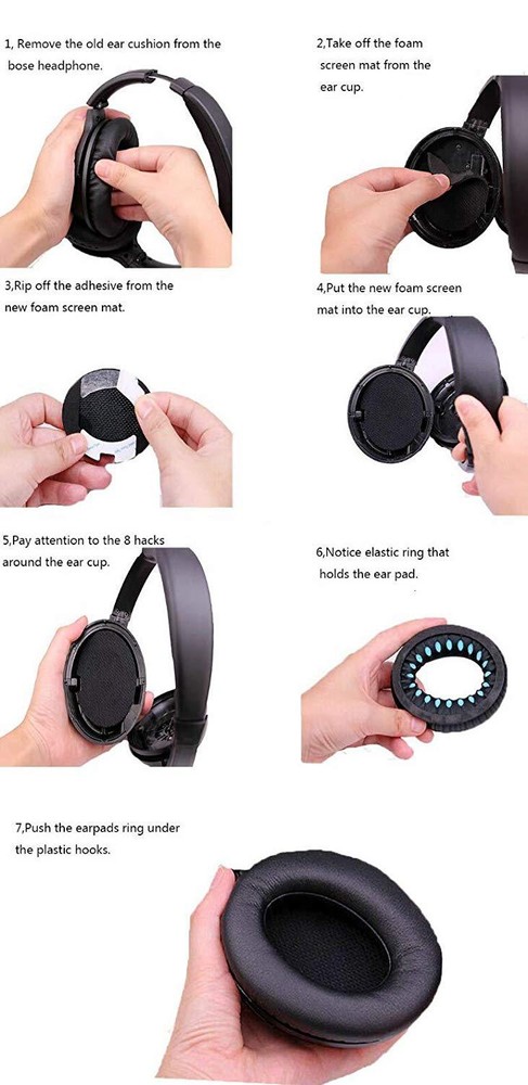 Ear Pad Cushion Replacement For Bose Soundlink Black! First Class Package!