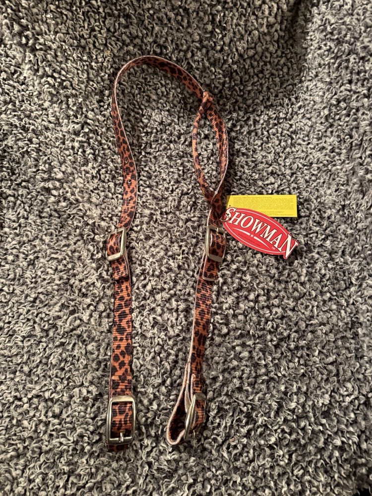 Showman Cheetah Print Nylon Single Ear Headstall