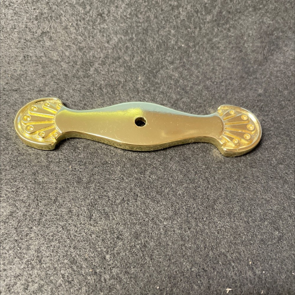 (5 Pack) Fan Design Knob Polished Brass Back Plate
