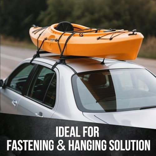 Cuerdas elásticas ajustables con ganchos resistentes, paquete de 12, color negro