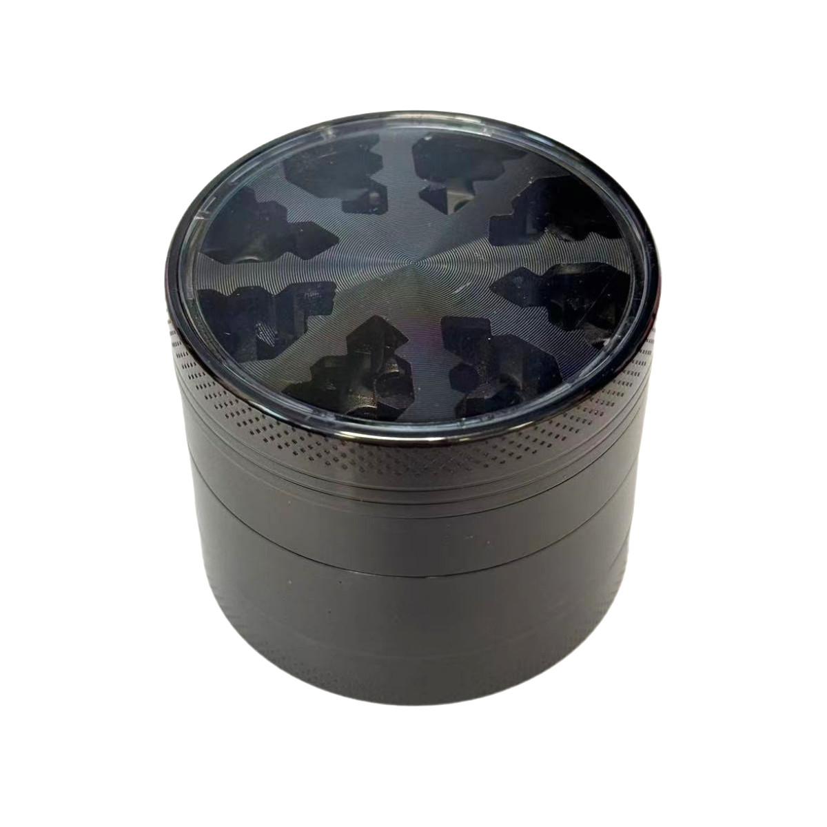 2.2"Metal Tobacco Grinder 4 Piece Lightning Wheel See Through Lid Herb Crusher