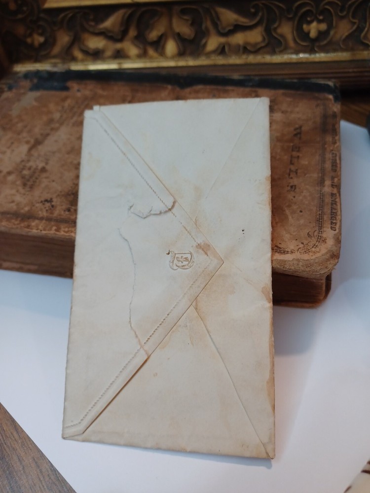 1863, 10 Cent Confederate State Blue Jefferson Davis Antique Stamp Postal Mail