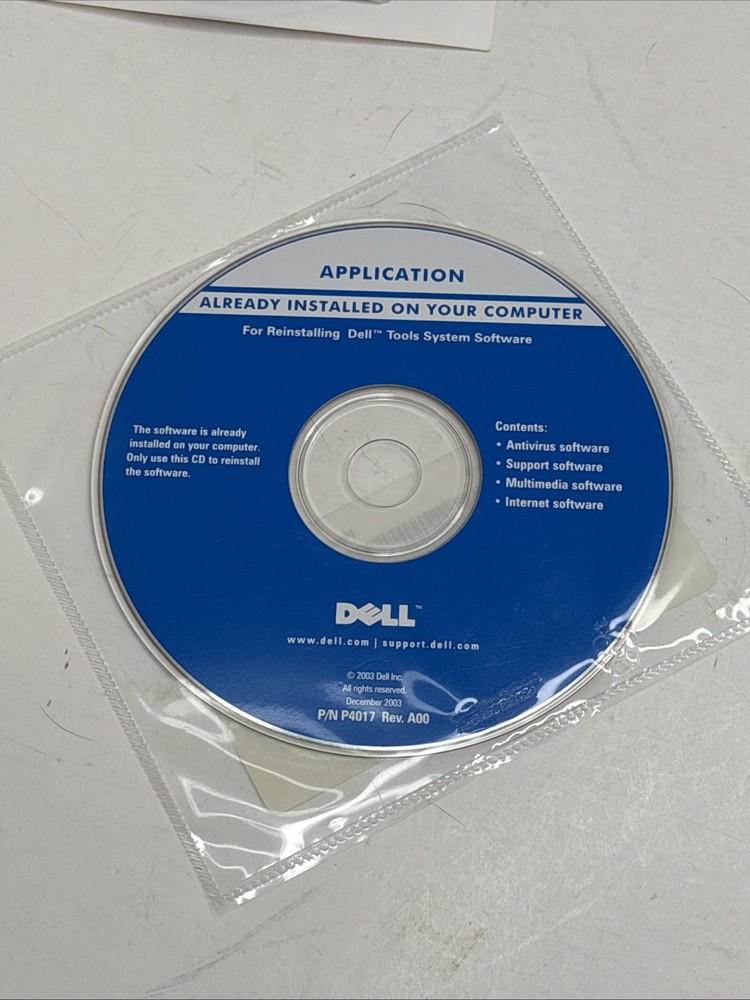 Dell Tools System Software Program 2003 CD-ROM Disc
