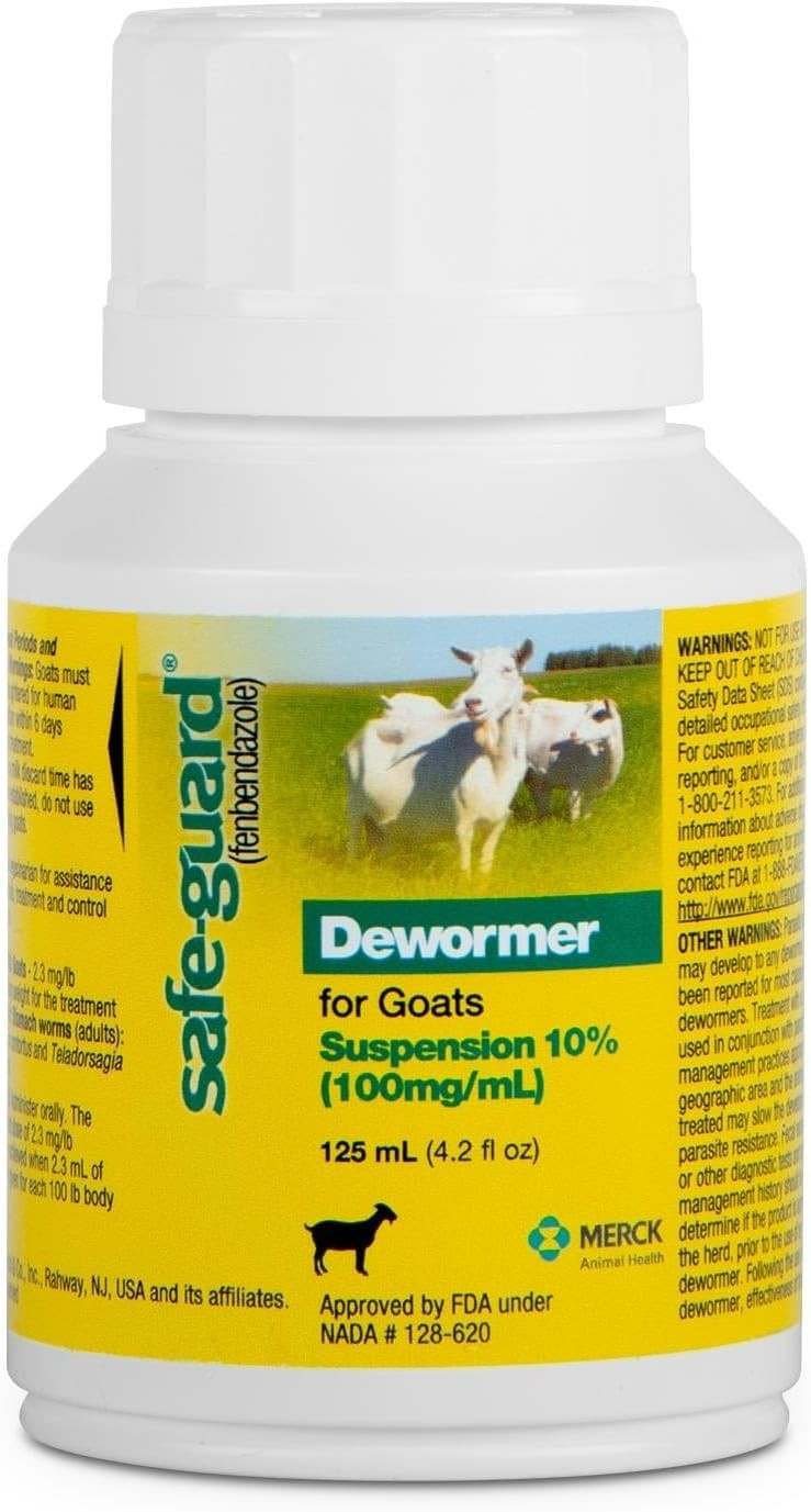 Merck Safe-Guard Goat Dewormer, 125mL fenbendazole  EXP 11/2026