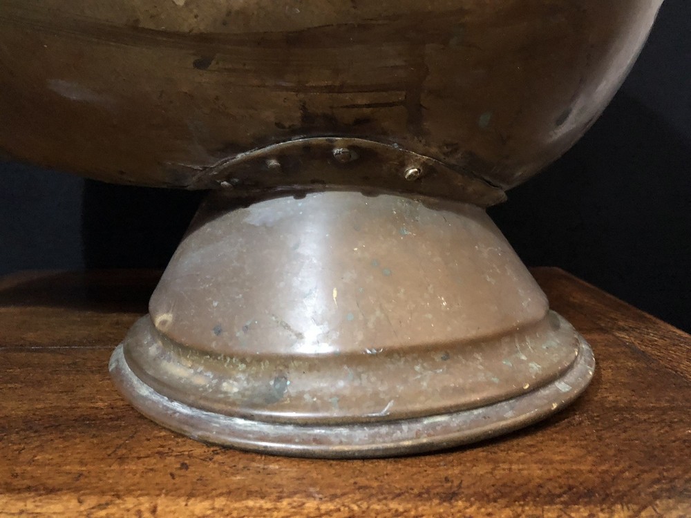 Large Victorian Brass Helmet Coal Scuttle
