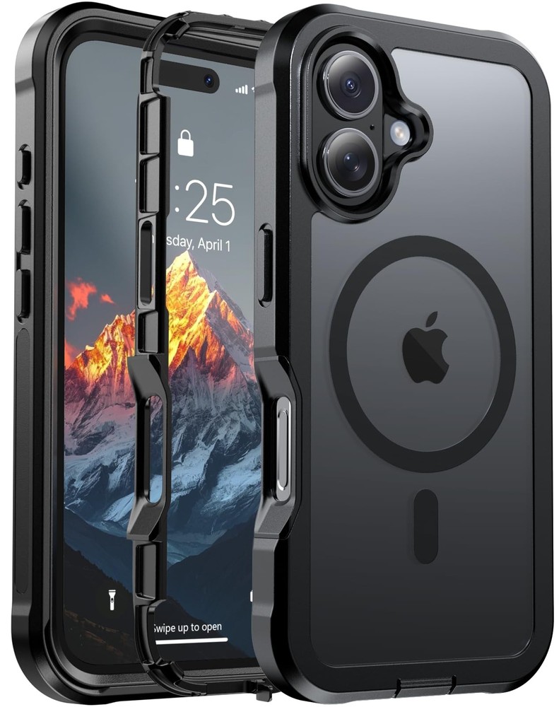 jaroco Magnetic for iPhone 16 Case, [Compatible with 16, Black