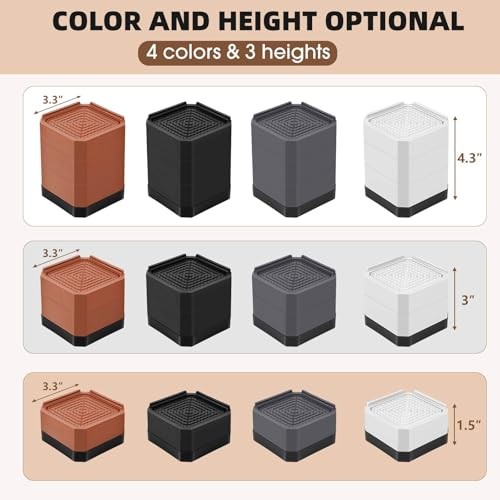 Furniture Risers Bed Risers - Rectangular three layers 4.3inches Grey