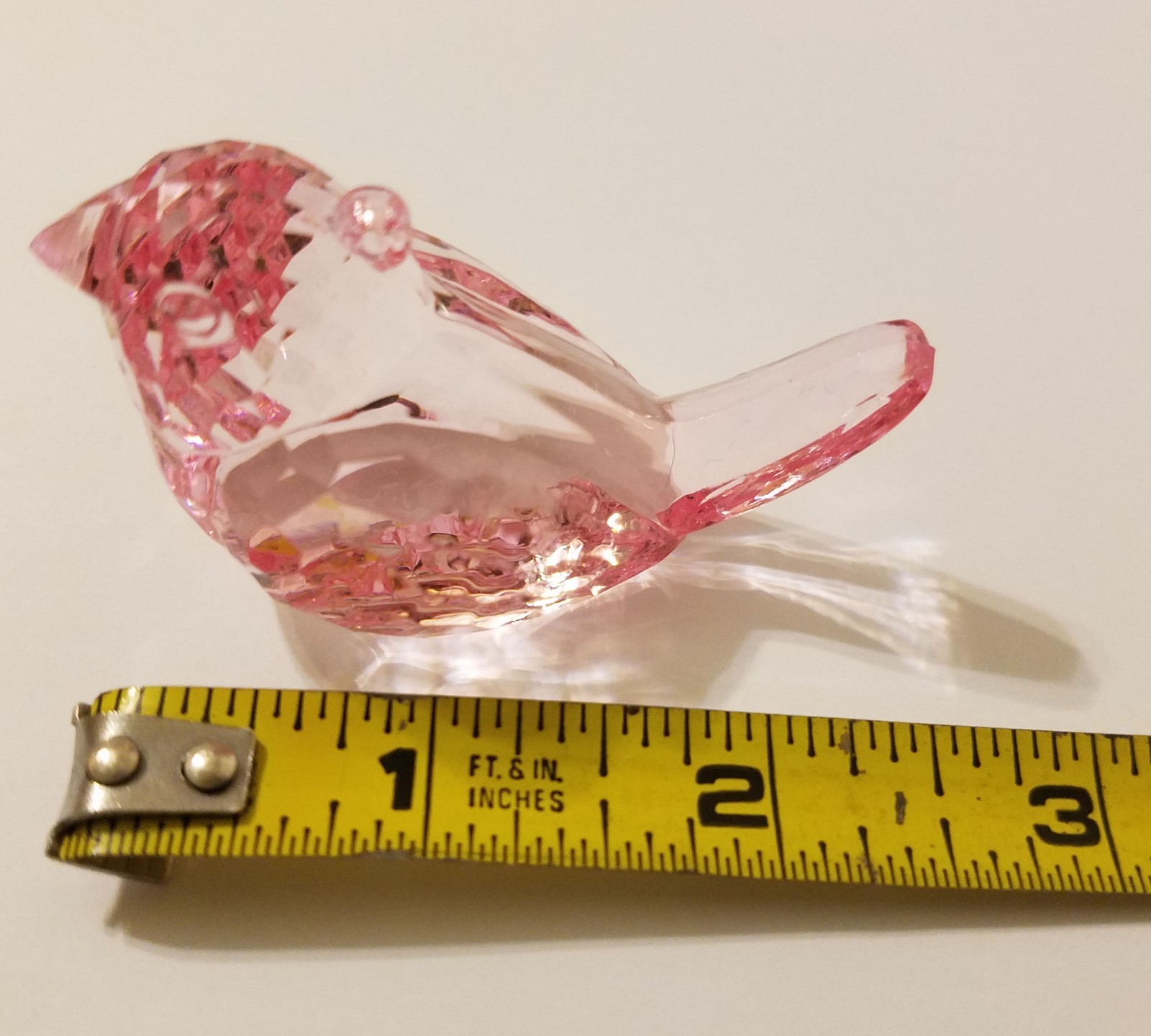 Set of 4 Pink Bird Large 2.5" Crystal Prism Chandelier Acrylic Pendants Beads