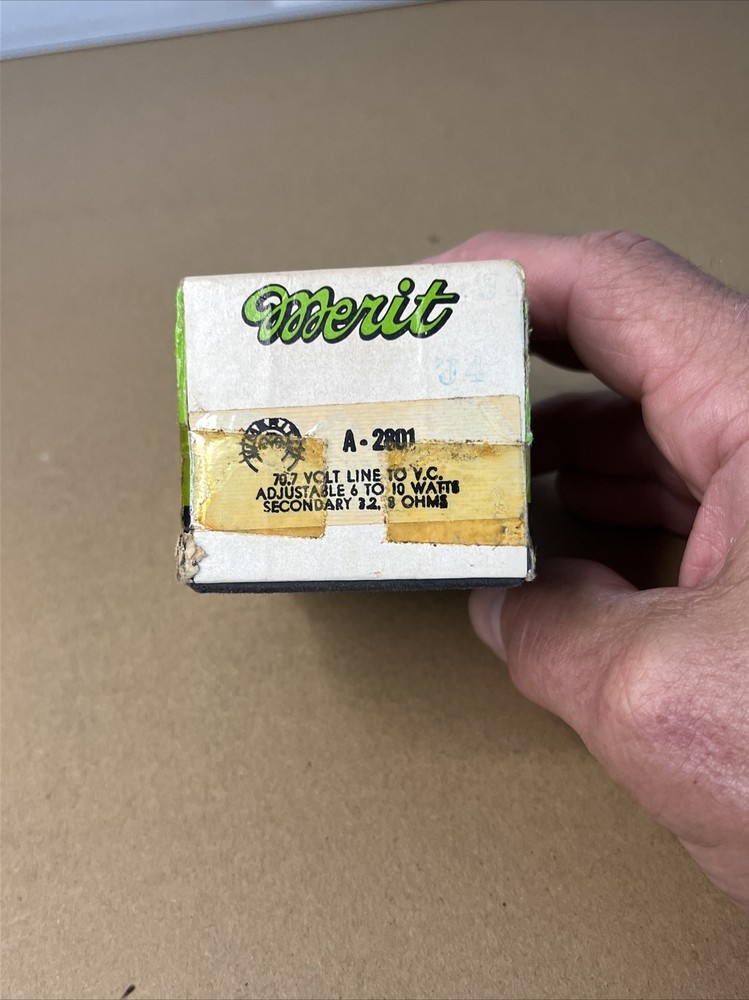 Merit Transformer A-2801 Vintage Adjustable Original Box Instruction Sheet NOS