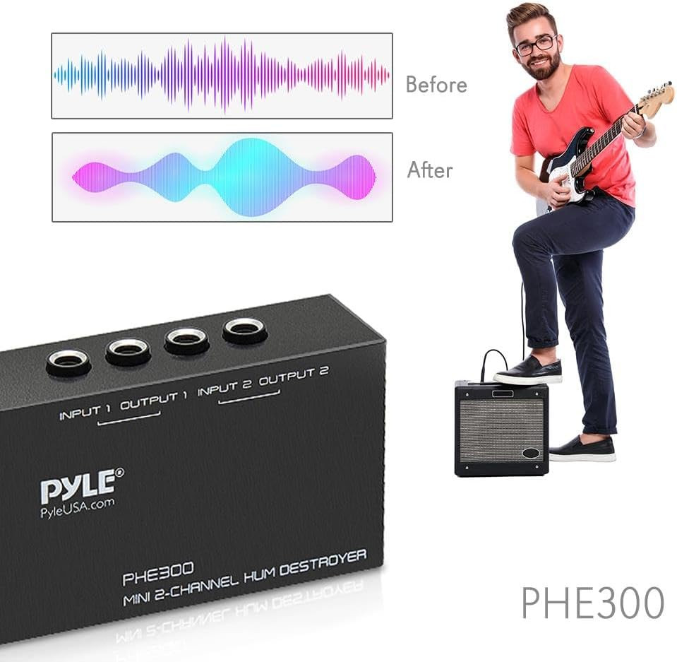 -PRO Compact Mini Hum Eliminator Box-2 Channel Passive Ground Loop Isolator, Noi