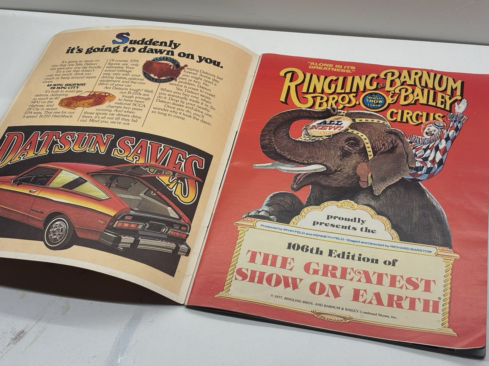 1977 Ringling Brothers And Barnum And Bailey Circus Program Magazine Vintage
