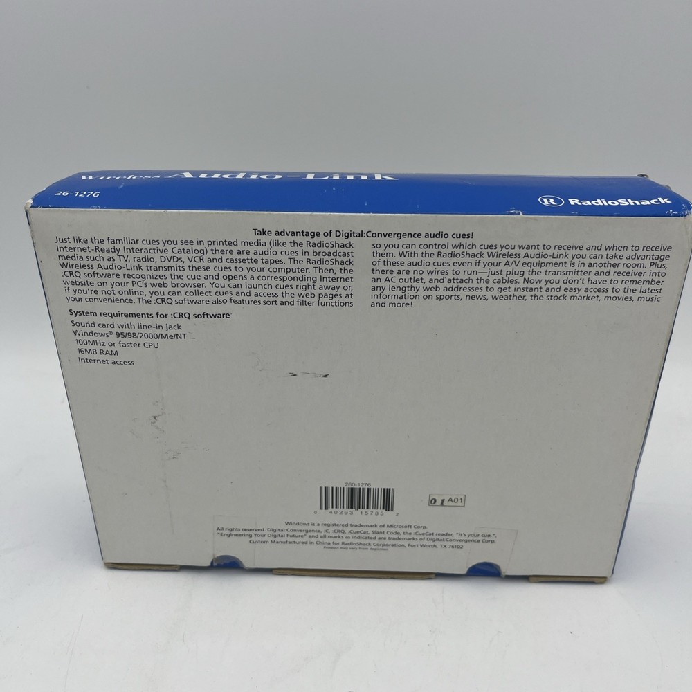 Radio Shack Wireless Audio-Link 26-1276- New Old Stock/Open Box