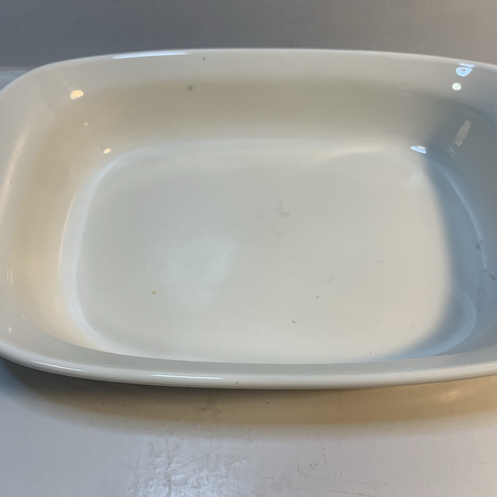 Corning Ware Etch Stoneware Baking Dish Rectangular 27 oz Red White 9.5" x 6.25"