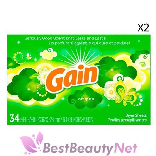 Gain Dryer Sheets Original 34 Sheets 2 Pack