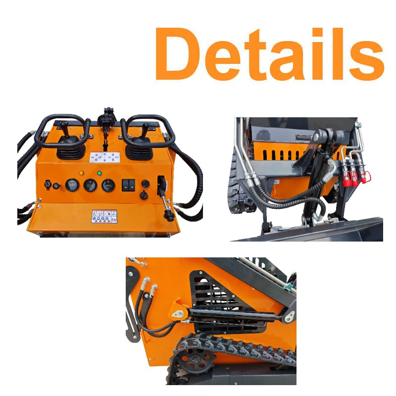 Wolfequip 23HP Mini Skid Steer Compact Track Loader + Auger + Grapple Brand New