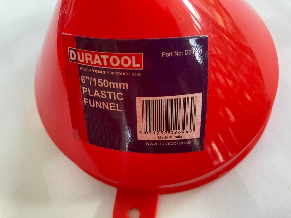 Duratool - D03101 - Heavy Duty Plastic Funnel, 6"