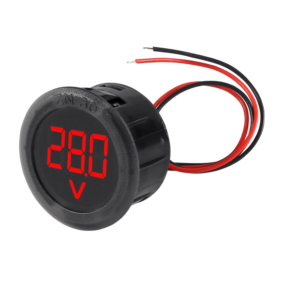 3Pcs DC 4-100V LED Digital Display Circular Two-Wire Voltmeter DC Digital Voltme