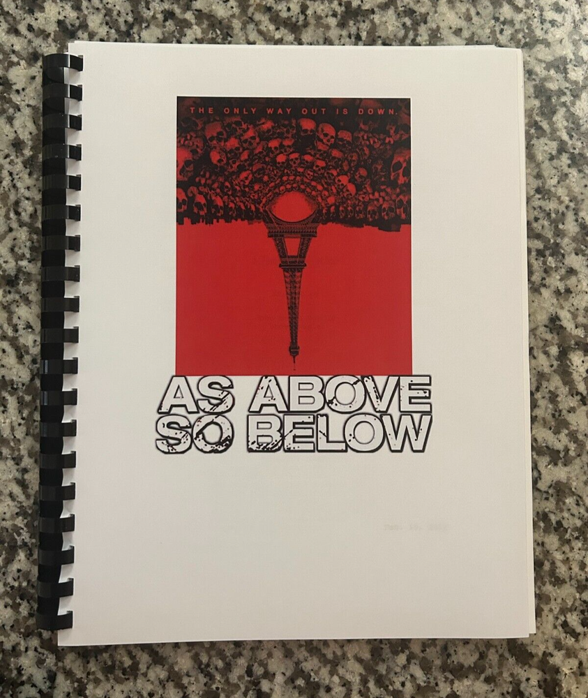 As Above So Below Horror Movie Script Reprint Full Screenplay Script