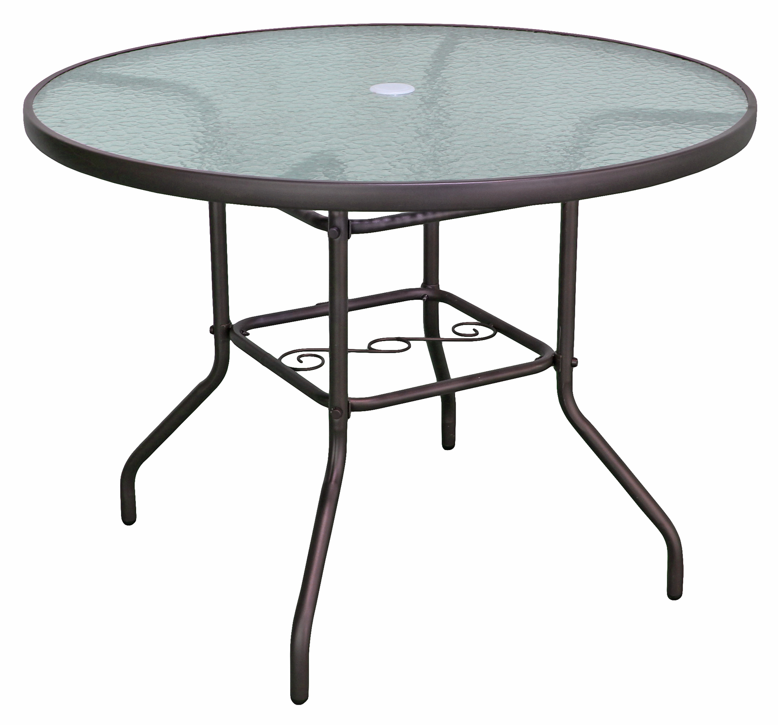 Rio Brands Sienna Round Glass Top Table, 40-Inch