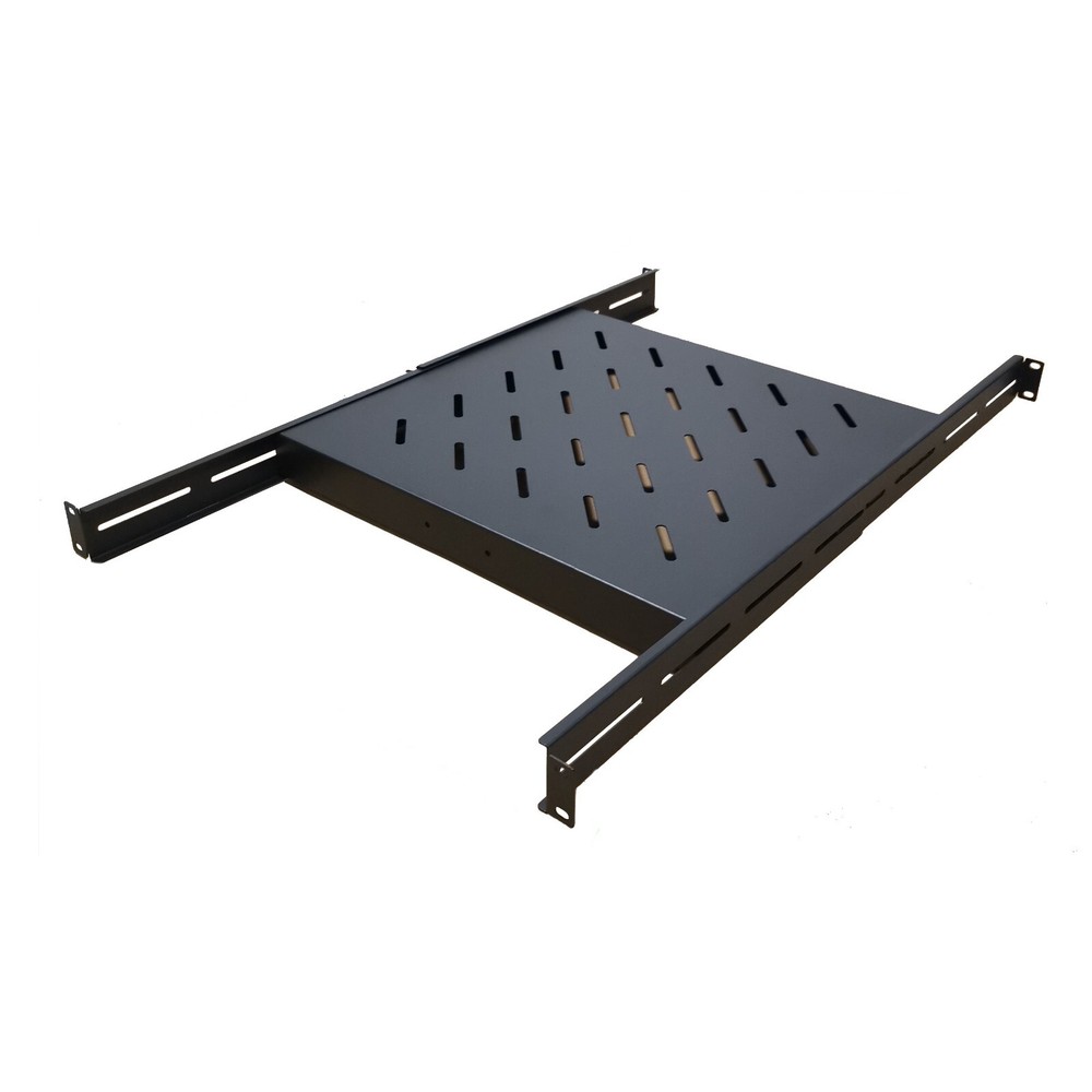 1U 19" Fixed Vented Server Shelf 4-Post Rack Mount Fully Extendable 18in - 42in