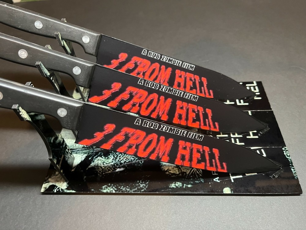 3 From Hell 3 Knife Set With Sublimated Stands