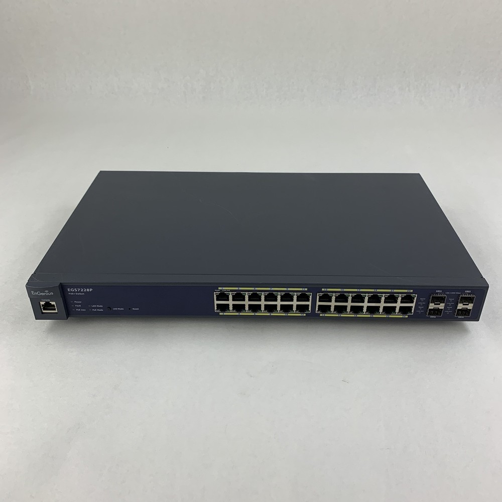 EnGenius EGS7228P 24 Port PoE Layer 2 Managed Switch Tested Reset