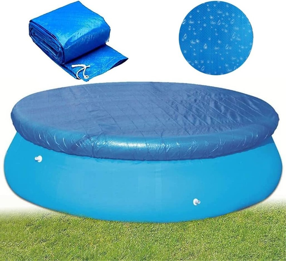 6FT Round Pool Cover: Solar Dust Protector with Drawstring Design for Elegance