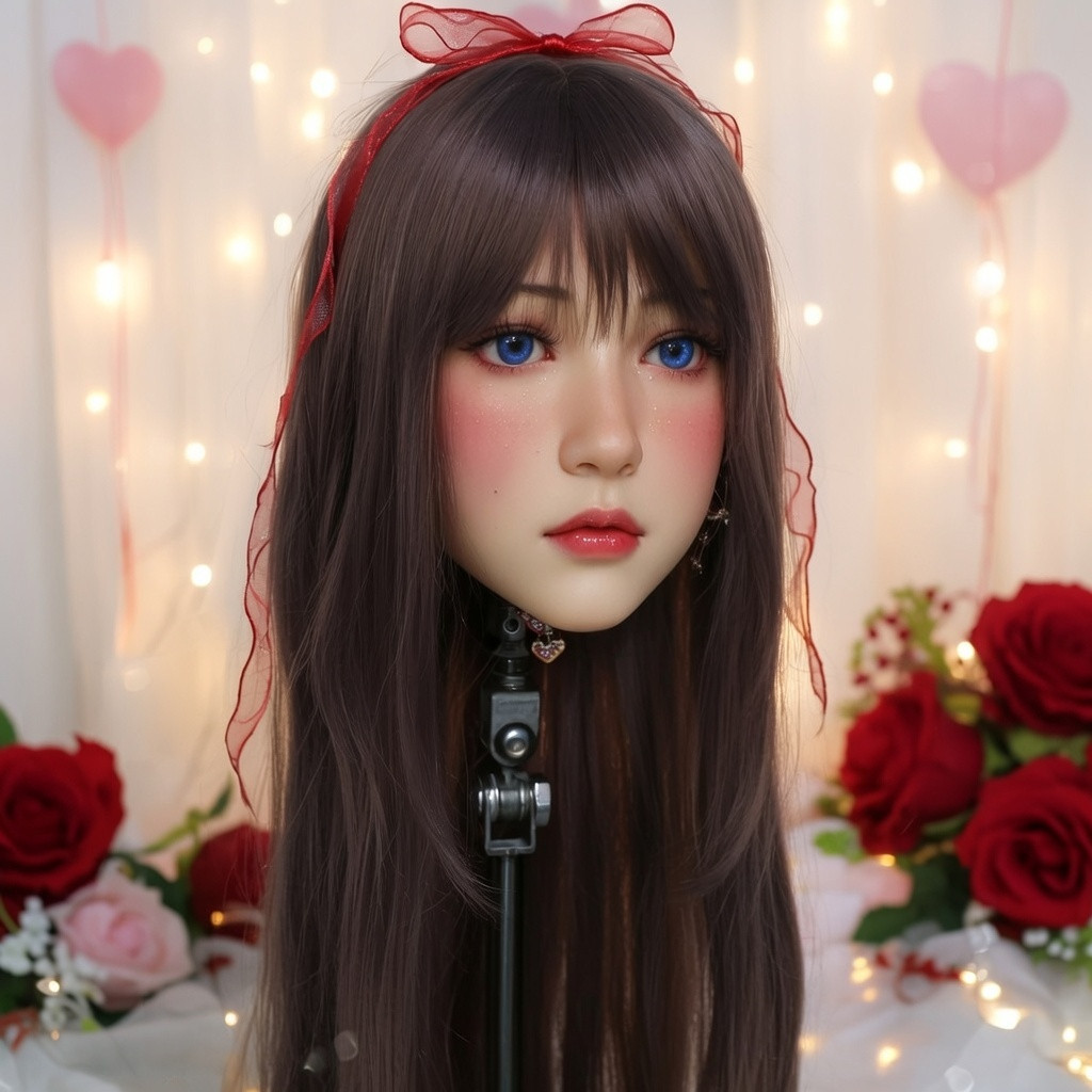 1:1 realistic adult dummy head, M16 screw interface,ncludes hairpiece and matchi