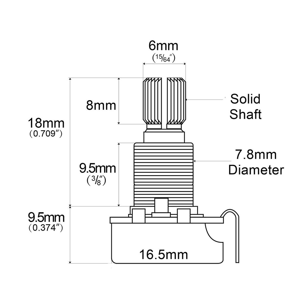 Set of Rhythm Roller Knobs Solid Shaft Mini Pots w/ Bracket For Fender Jaguar