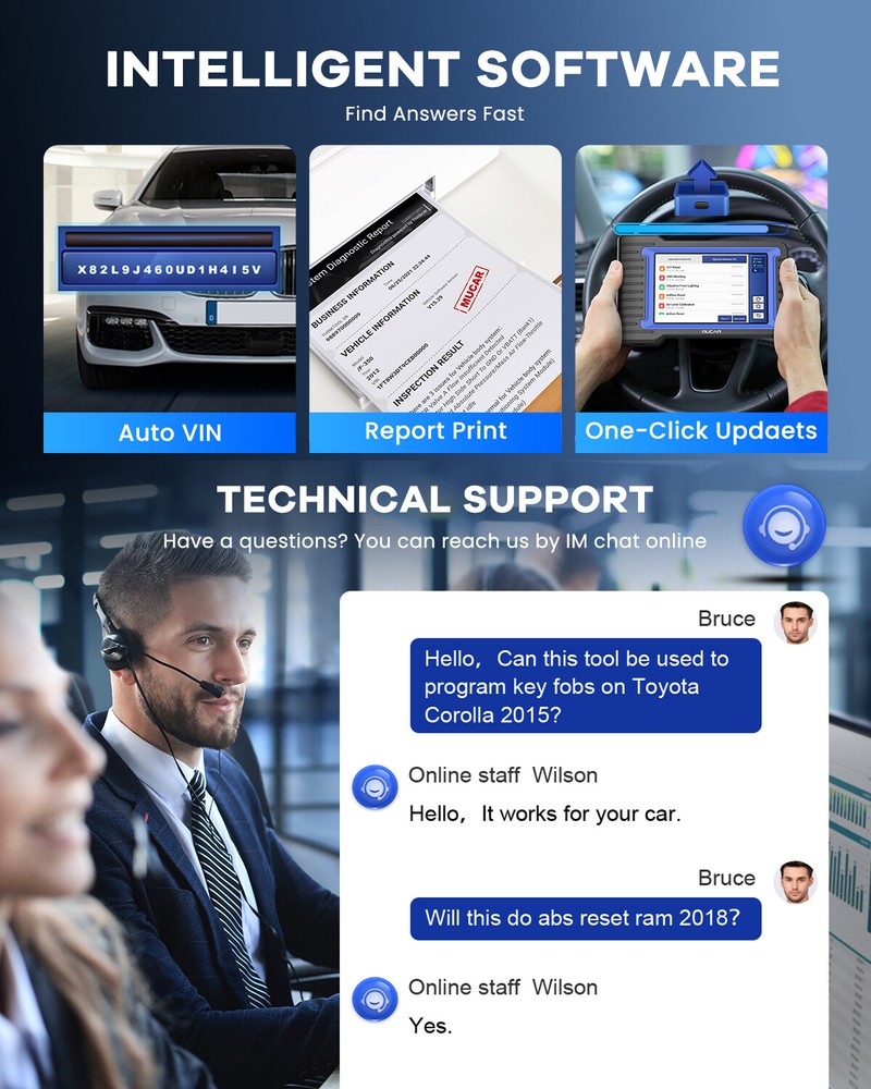 MUCAR VO7 Bidirectional Scanner OBD2 Full System Diagnostic Tool ECU Coding 2024