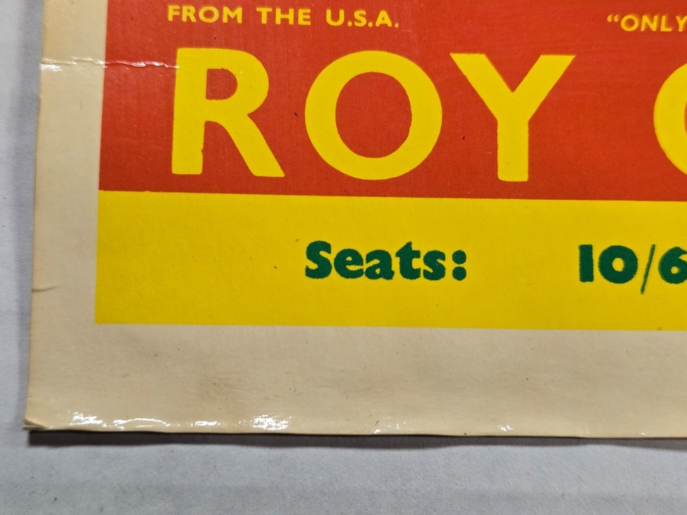 The Beatles / Roy Orbison (Replica) Concert Handbill Postcard Vintage 8" x 6"