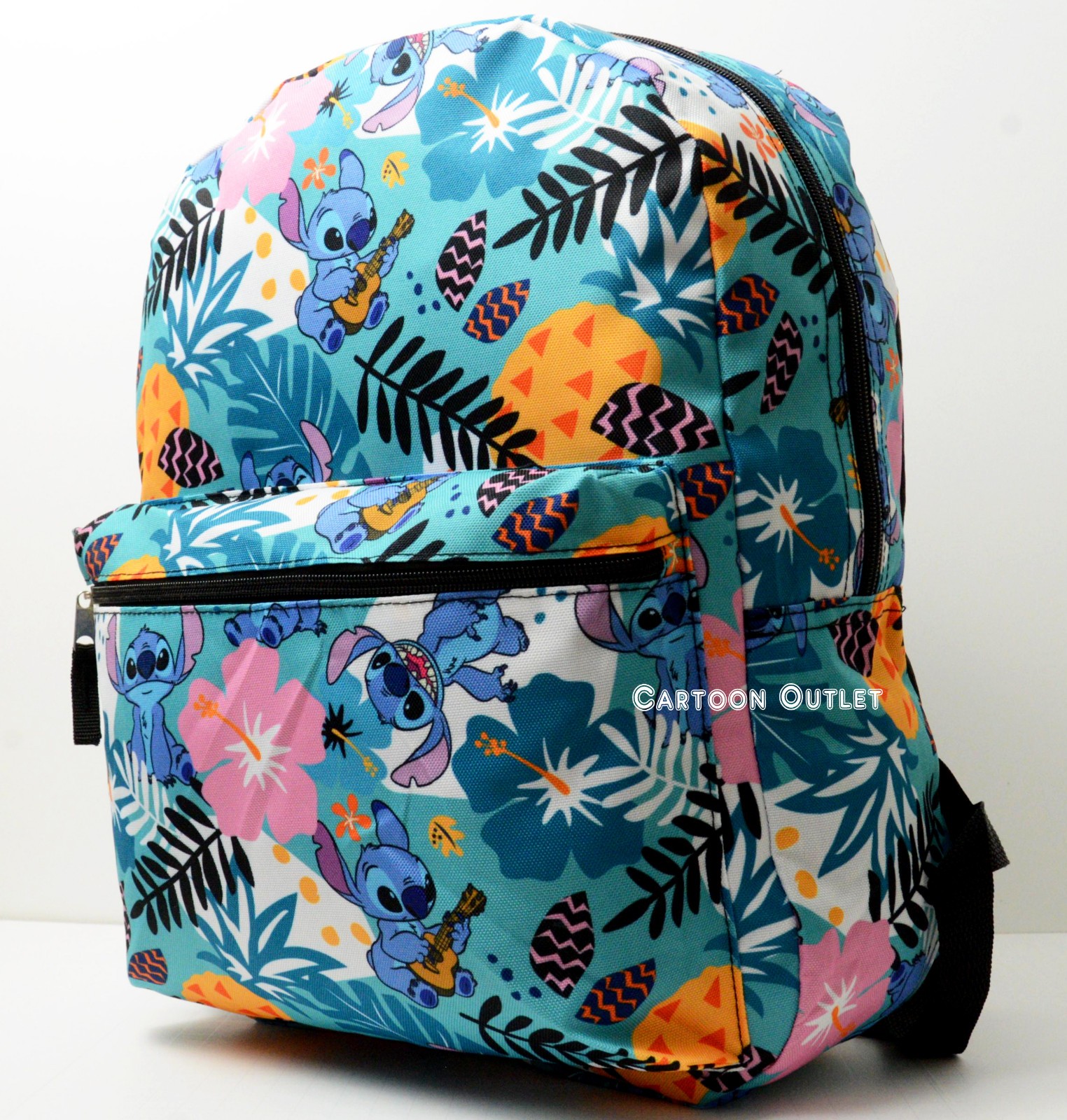 Disney Lilo Stitch Large School Backpack 16" All Over Print Travel Tote Book Bag