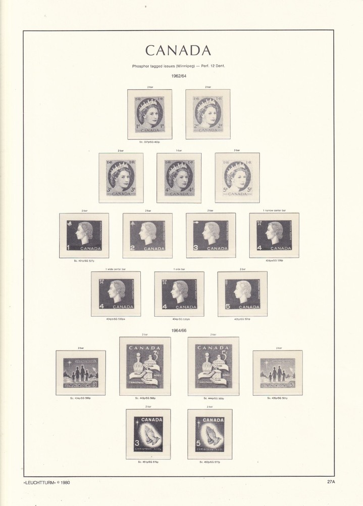 CANADA RED LIGHTHOUSE DL HINGELESS ALBUM & SLIPCASE PAGES 1952 -1990 LIST BELOW