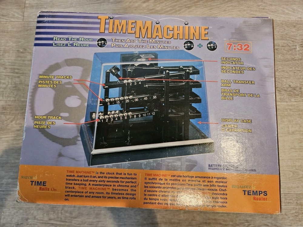 Time Machine Rolling Ball Kinetic Clock Hoffman Products DC Version New Open Box