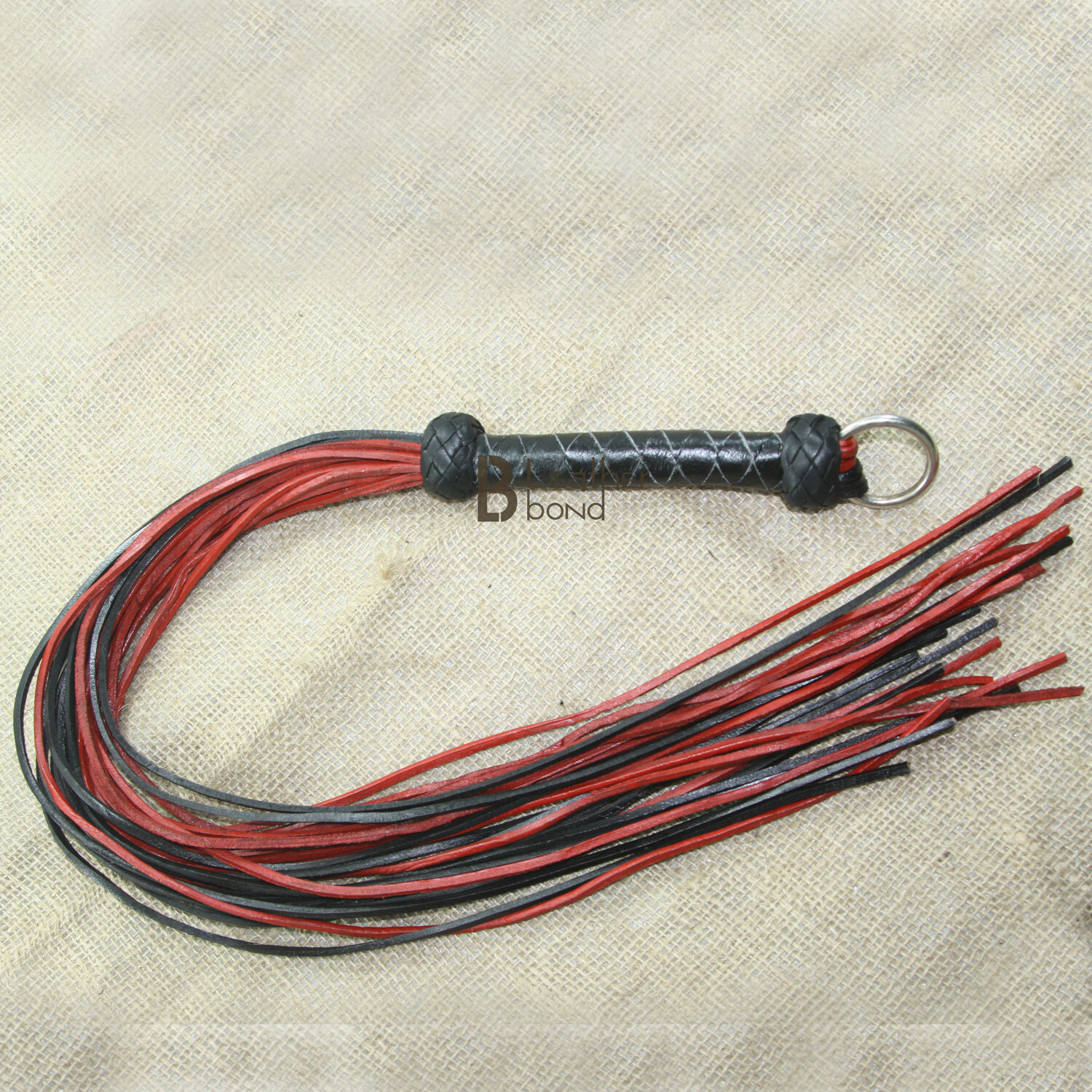 Real Genuine Cow Hide Leather Lace Flogger 25 Falls Red Black Stingy Falls
