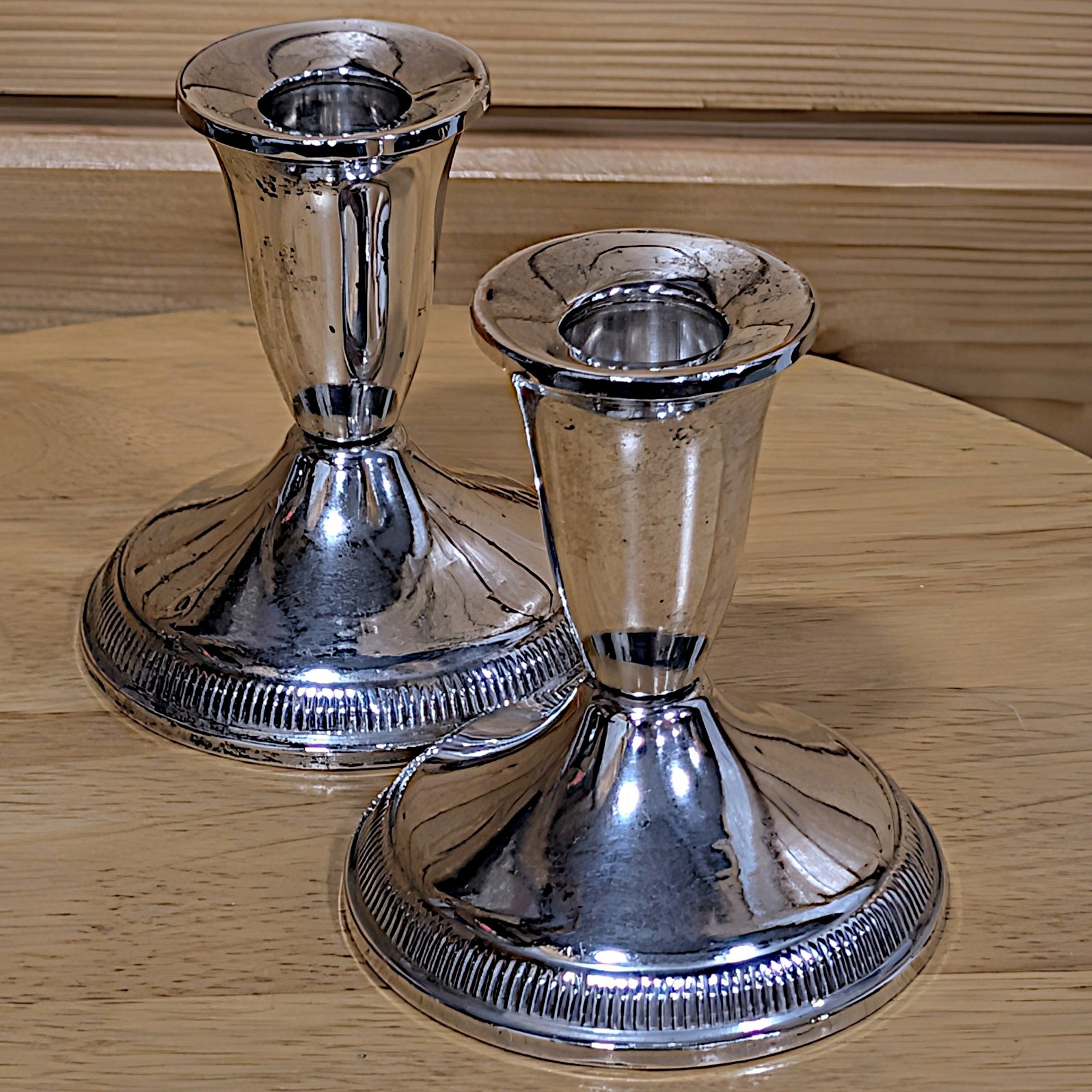 Vintage Raimond Sterling Silver Weighted Candle Holders 3.25 x 4 403 grams NICE